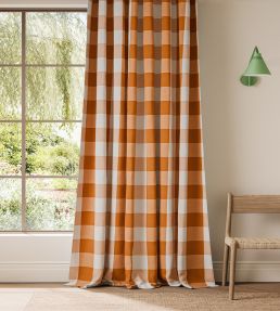 Central Check Fabric by Scion Tangerine
