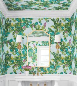 Central Park Wallpaper by Thibaut Navy And Pink