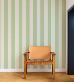 Central Stripe Wallpaper by Scion Pea Green