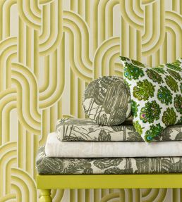 Ceramic Arches Wallpaper by Eijffinger Lime Green
