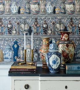 Ceramic Wonders Wallpaper by MINDTHEGAP Indigo