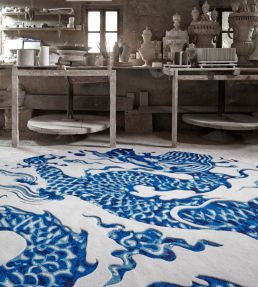 GAN Blue China rug White 02CD36224MP24-250 White