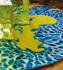 GAN Blue China rug Yellow 02CD36224MP89-250 Yellow