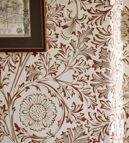 Chamomile Wallpaper by Morris & Co Flax/Madder