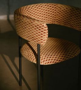 Chand Baori Fabric by JORO J4-Brick/Latte