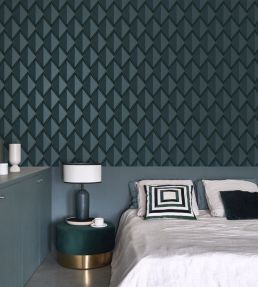 Chaplin Wallpaper by Casadeco Bleu Petrole