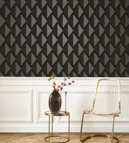 Chaplin Wallpaper by Casadeco Noir Fusain