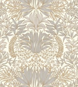Chardon Wallpaper by Casamance Blanc / Dore
