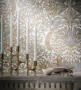 Chardon Wallpaper by Casamance Bleu / Rouille