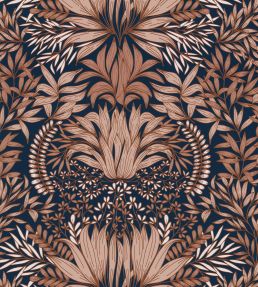 Chardon Wallpaper by Casamance Bleu / Rouille