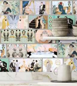 Charleston Tower Wallpaper by Brand McKenzie Pastel Multi