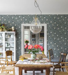 Charlotta Wallpaper by Sandberg Forest Green
