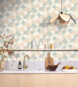 Charly Wallpaper by Caselio Beige Bleu