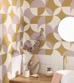 Charly Wallpaper by Caselio Vert Violet