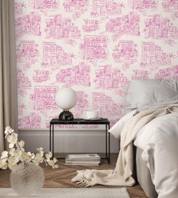 Charming Lanes Wallpaper by Brand McKenzie Fuchsia