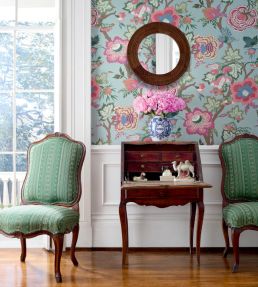 Charter Stripe Embroidery Fabric by Thibaut Camel