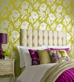 Chatsworth Wallpaper by 1838 Wallcoverings Lime Green