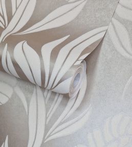Chatsworth Wallpaper by 1838 Wallcoverings Taupe Metallic