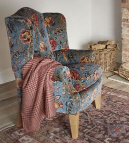 Chatterpie Velvet Fabric by Ian Sanderson Coral Sea