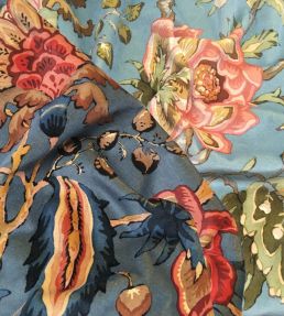 Chatterpie Velvet Fabric by Ian Sanderson Coral Sea