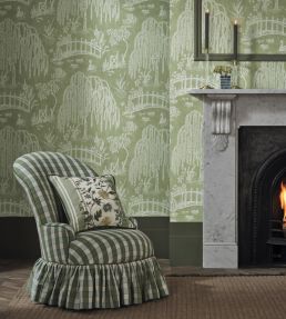 Check Fabric by Nina Campbell Coral