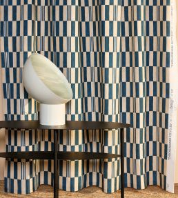 Checkerboard Recycled Fabric by Kirkby Design Kingfisher