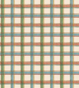 Checkers Wallpaper by George & Minnie Teal/Tomato