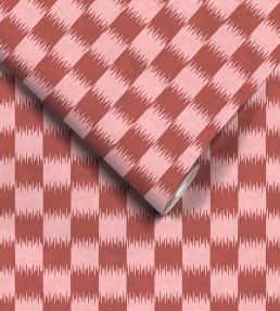 Checkmate Wallpaper by Woodchip & Magnolia Cherry Red