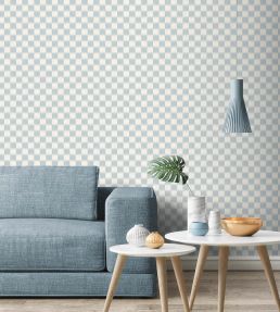 Checkmate Wallpaper by Woodchip & Magnolia Powder Blue