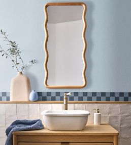 Checks Border Wallpaper by Caselio Bleu Denim