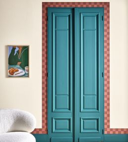 Checks Border Wallpaper by Caselio Bordeaux