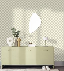Checks Wallpaper by Caselio Vert Amande