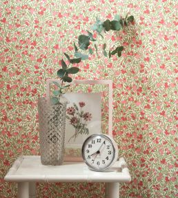 Cherry Wallpaper by Casadeco Blanc / Rose
