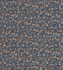 Cherry Wallpaper by Casadeco Bleu Nuit / Orange