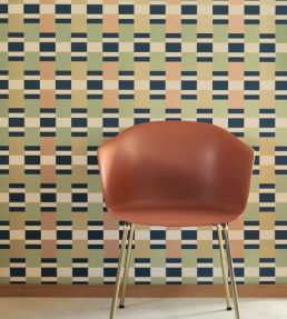 Chess Game Wallpaper by Casadeco Vert / Ocre