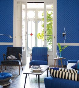 Cheviot Twill Fabric by Designers Guild Cobalt