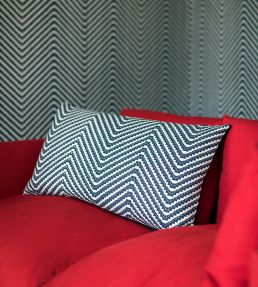 Chevron Cushion 38 x 60cm by Barneby Gates Ink Blue
