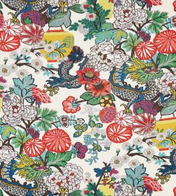 Chiang Mai Dragon Fabric by Schumacher Alabaster