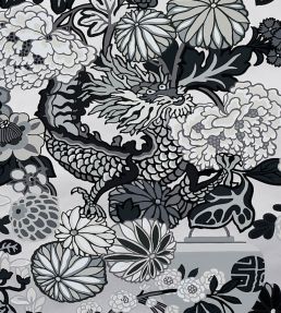 Chiang Mai Dragon Wallpaper by Schumacher Smoke