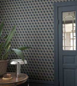 Chiara Mural by Sandberg Dark Blue