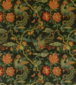 Chifu Velvet Fabric by GP & J Baker Charcoal/Multi