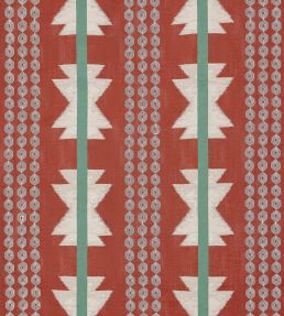 Chimayo Fabric by Osborne & Little Terracotta/Teal