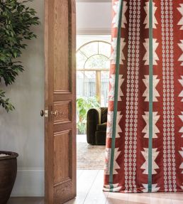 Chimayo Fabric by Osborne & Little Terracotta/Teal