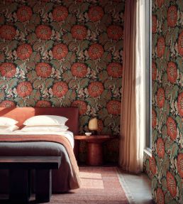 Chinese Damask Wallpaper by Coordonne Sage