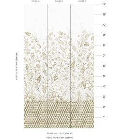 Chinoiserie Grande Panel Set Mural by Schumacher Neutral