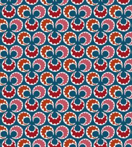 Chintamani Fun Wallpaper by Ottoline Blue and Red