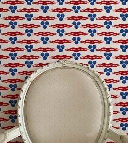Chintamani Wallpaper by Ottoline White/Red/Blue