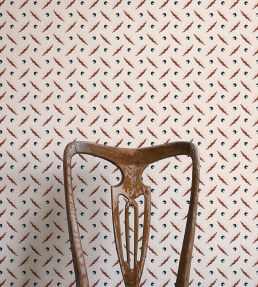 Chintamani Trellis Wallpaper by Ottoline Brown and Navy Blue