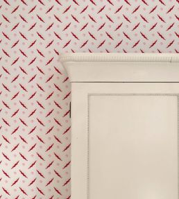 Chintamani Trellis Wallpaper by Ottoline Red and Pink