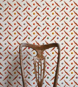 Chintamani Trellis Wallpaper by Ottoline Rusty Orange